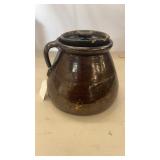 Unusual Shaped Stoneware Pottery Crock Churn
