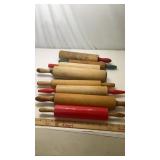 Lot of 8 Kitchen Dough Roller Pins