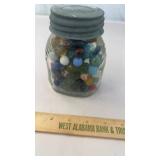Vintage Jar with Marbles