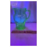 Uranium Glass Water Tea Pitcher