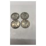 Lot of 4 Half Dollar Silver Coins 1930s & 1940s