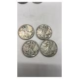 1930s & 1940s Silver Half Dollar Coins 50 Cents