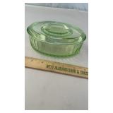 Uranium Depression Glass Powder Refrigerator Dish