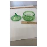 Uranium Glass Candy Dish 'AS - IS' CHIPPED