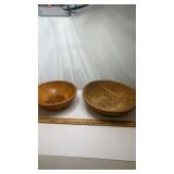 Pair of Vintage Wooden Bowls