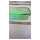 Green Uranium Glass Refrigerator Dish