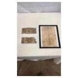 Antique Confederate and Bank Note Currency Money
