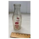 Vintage Meadow Gold Glass Milk Bottle