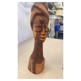 18' Hand Carved African Art Statue Sculpture Bust