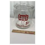 Layï¿½s Salted Peanuts Store Advertising Jar AS IS
