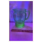 Uranium Glass Water Tea Pitcher