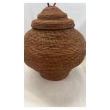 Handwoven Burmese Rattan Ginger Jar Basket