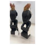 Pair of Hand Carved African Tiki Sculptures