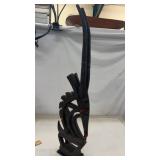 28' Tall Hand Carved Wooden African Sculpture