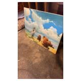 40" x 30ï¿½ Painting by Boyd Smith Indian & Buffalo