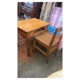 Oak School Desk & Chair