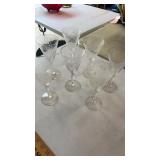 7 Vintage Fostoria Etched Wine Glasses