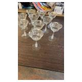 10 Fostoria Etched Glass Wine Glasses