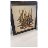 1976 Abstract Painting on Canvas by G.P. Hector