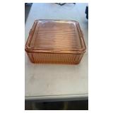 Pink Depression Glass Refrigerator Dish