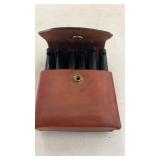 6 Handgun Gun Magazines in Leather Pouch