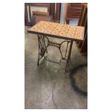 Cast Iron Sewing Machine Base Tile Top Table