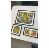 Beaded Artwork Dayak Pattern Panels in Frames
