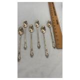 6 Sterling Silver Spoons 7 1/2"  Long