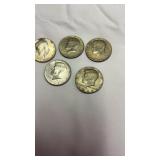 5 Half Dollar Coins 1967 & 1968