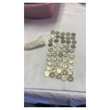 $5 Roll of Mercury Silver Dimes Dated 1936 - 1943
