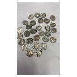 30 Silver 1943 Mercury Dimes 10 Cent Coins