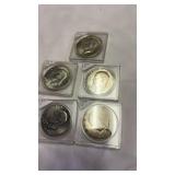5 Eisenhower 1971 Half Dollar Coins