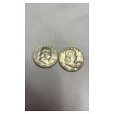 1955 & 1956 Silver Half Dollar 50 Cent Coins