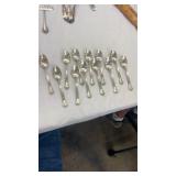 12 Small Monogrammed Sterling Silver Spoons