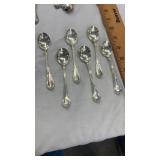 6 Small Monogrammed Sterling Silver Spoons
