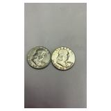 2 Silver 1961 Half Dollar Silver Coins