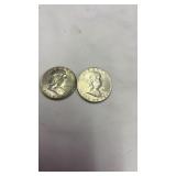 2 Half Dollar 1962 Silver Coins