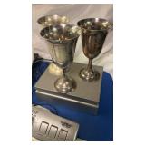 3 International Sterling Silver Goblets  478 Grams