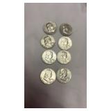 8 Silver 1963 Half Dollar 50 Cent Coins