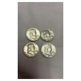 4 Silver 1963 Half Dollar 50 Cent Coins