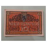 1921 50 Pfennig 'Notgeld' Pï¿½ï¿½neck, Germany