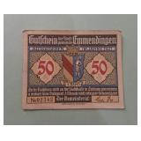 1921 German Notgeld Emmendingen, 50 Pfennig.