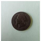 1865 France 5 Centimes coin