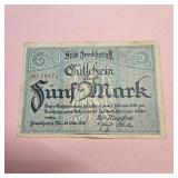 1918 5 Mark Notgeld (emergency money) banknote