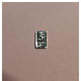 Five Grain .999 Silver Bar