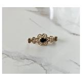 Vintage gold-tone bar brooch ornate filigree