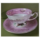 'HB China' teacup and saucer set