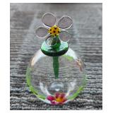 Hand-blown glass Perfume Bottle ladybug perched