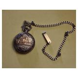 Decorated Train Pocket Watch