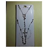 Sterling Silver Rosary Cross Necklace